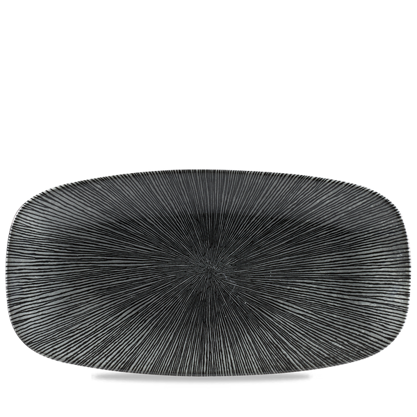 Studio Prints Agano Black  Chefs Oblong Plate 13 7/8X7 3/8" Box 6