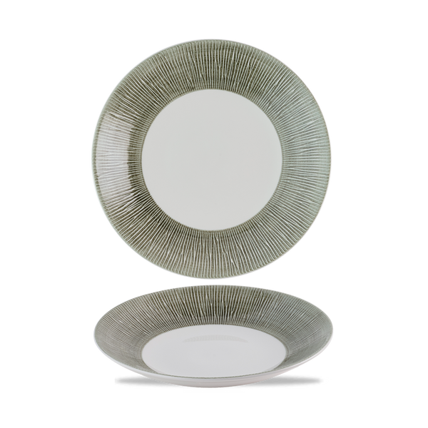 BAMBOO CERAMIC SPINWASH ALPINE  DEEP COUPE PLATE 9 7/8"  BOX 12