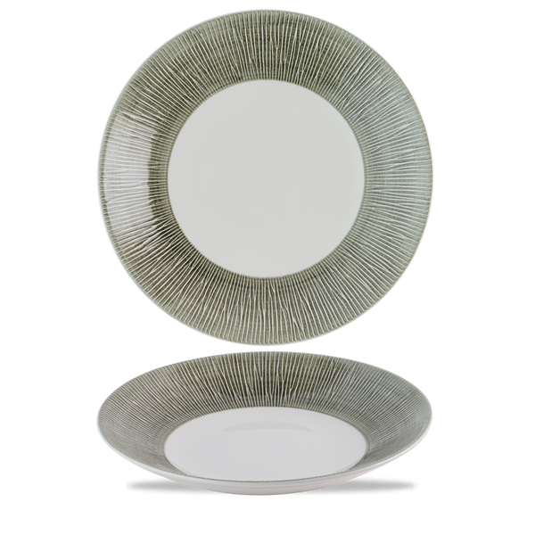 BAMBOO CERAMIC SPINWASH ALPINE  DEEP COUPE PLATE 10 5/8" BOX 12