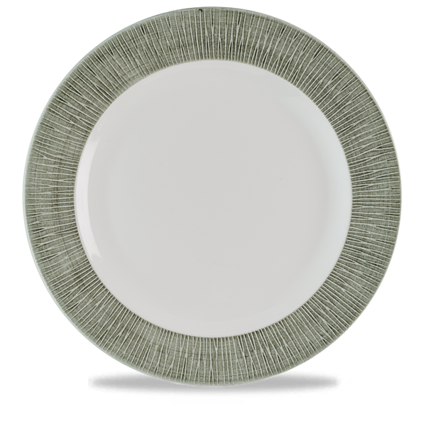 BAMBOO CERAMIC SPINWASH ALPINE  FOOTED PLATE 12" BOX 12