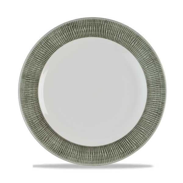 BAMBOO CERAMIC SPINWASH ALPINE  FOOTED PLATE  10 7/8" BOX 12