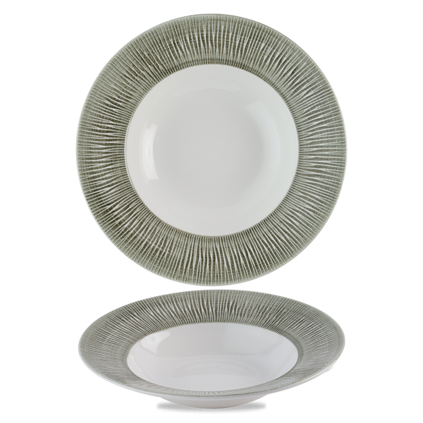 BAMBOO CERAMIC SPINWASH ALPINE  WIDE RIM BOWL  11" BOX 12