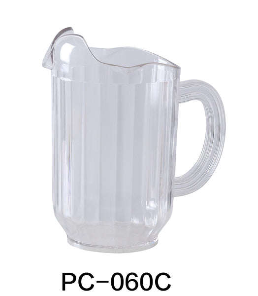 Yanco Pitcher Plastic 3 SPOUT PLASTIC PITCHER CLEAR 60 OZ