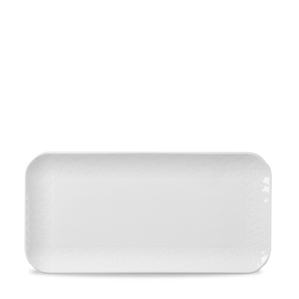 Alchemy Abstract White Shallow Oblong Tray 26.5 x 13cm 10 1/2" x 5 1/8"