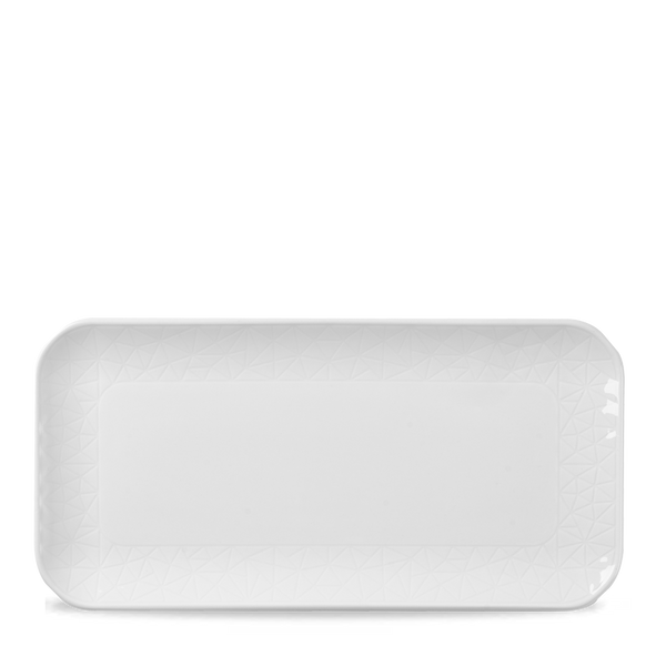 Alchemy Abstract White Shallow Oblong Tray 30 x 14.5cm 11 3/4" x 5 3/4"