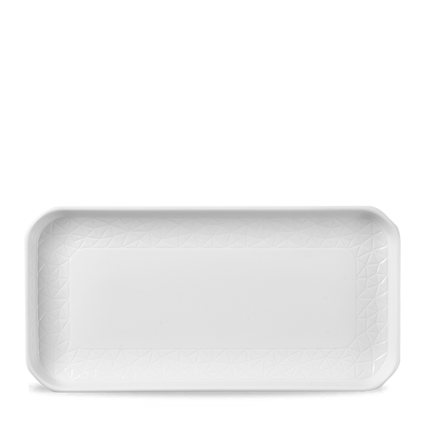 Alchemy Abstract White Deep Oblong Tray 30 x 14.5cm 11 3/4" x 5 3/4" H: 2.5cm