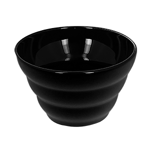 TRI WAVE BOWL 4.8"D, 14.2 OZ, GLOSSY BLACK