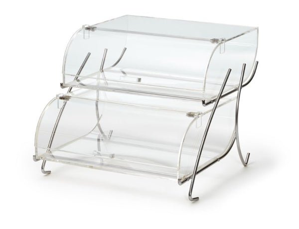 Two-Tier Bakery Case with Stainless Steel Wire Stand, 1 EA