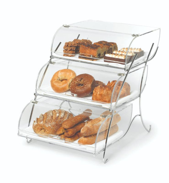 Three-Tier Bakery Case with Stainless Steel Wire Stand, 1 EA