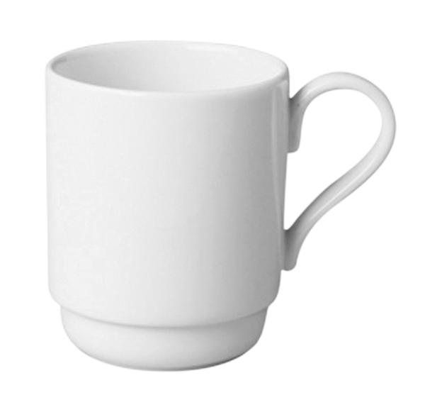 STACKABLE MUG, 3.05"D, 3.85"H, 10.15 OZ, IVORIS