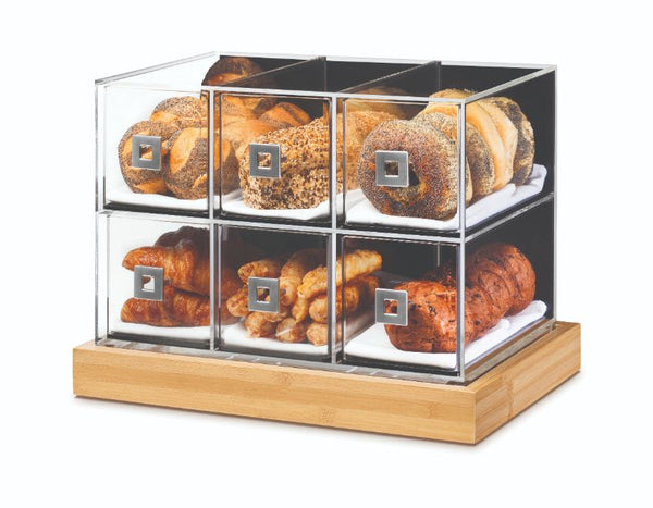 Six Drawer Bakery Case with "FRESH" Bamboo Base, 1 EA