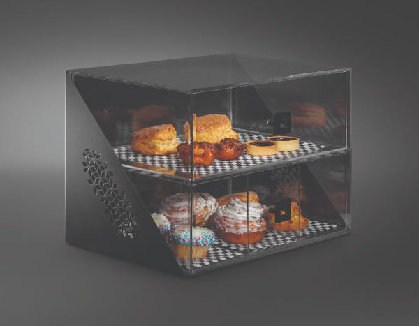 Mosaic Wide Two Drawer Black Matte Bakery Case, 1 EA