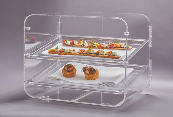 Lucid Large Square Acrylic Bakery Box with Two Trays, 1 EA