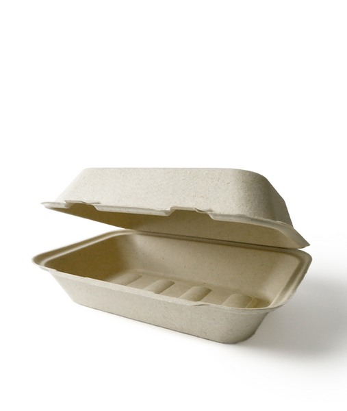 9" x 6" Farmer's Fiber Collection Compostable Clamshell