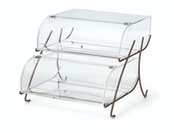 Two-Tier Bakery Case with Bronze Wire Stand, 1 EA