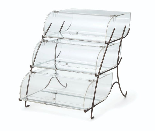 Three-Tier Bakery Case with Bronze Wire Stand, 1 EA