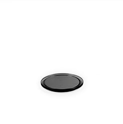 Tilt Round Black Glass Plinth