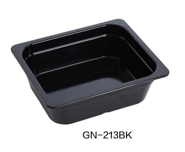 Yanco GN Pan Melamine 12.8" X 10.43" X 3.94" / 325 X 265 X 100mm PAN, GN 1/2, 3.6L BLACK