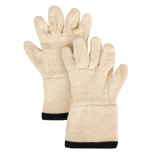 Chef Revival® Glove, forearm length, 13", heat resistant up to 350°F, machine washable, silicone lining for extra protection, 100% cotton terry, beige (retail packaging) (must be purchased in case quantities)