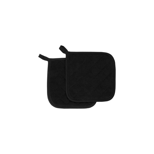 Chef Revival® Potholder, 8" x 8", square, flame resistant, protects up to 450°F, 100% terry, black (retail packaging) (must be purchased in case quantities)