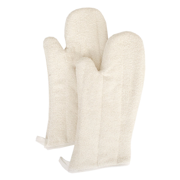 Chef Revival® Oven Mitt, elbow length, 17", with steam barrier that protects up to 500°F, machine washable, silicone lining for extra protection, terry, beige (retail packaging) (must be purchased in case quantities)