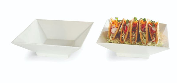 Large Square White Porcelain Bowl (Set of 2 pcs.), 1 SET