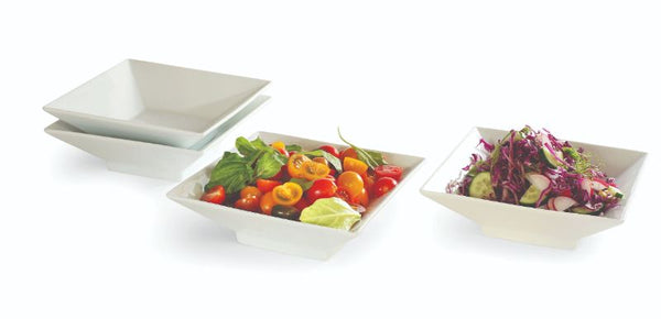 Medium Square White Porcelain Bowl (Set of 4 pcs.), 1 SET