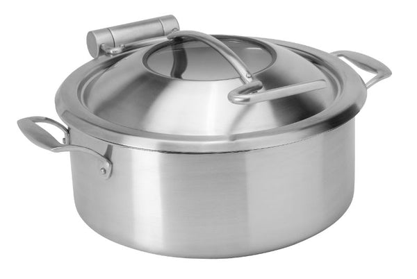 Home Style 4.75 QT Stainless Steel Chafing Pot with Soft Closing Lid & Stainless Steel Food Pan, 1 EA