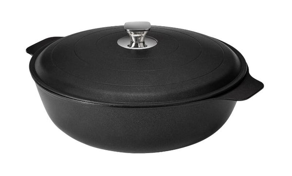 Cooklite™ Black,Cast Aluminum Coated Casserole with Lid - 4.75 QT, 1 EA