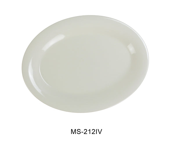 Yanco Milestone Melamine 12" X 9" OVAL PLATTER IVORY