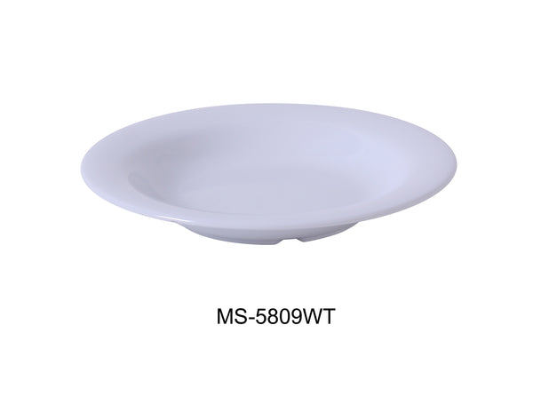 Yanco Milestone Melamine 9 1/4" X 1 1/4"H PASTA BOWL - 13 OZ WHITE