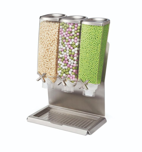 EZ-PRO™ T3 1 Gal. 3-Container Stainless Steel Tabletop Dispenser with Catch Tray, 1 EA