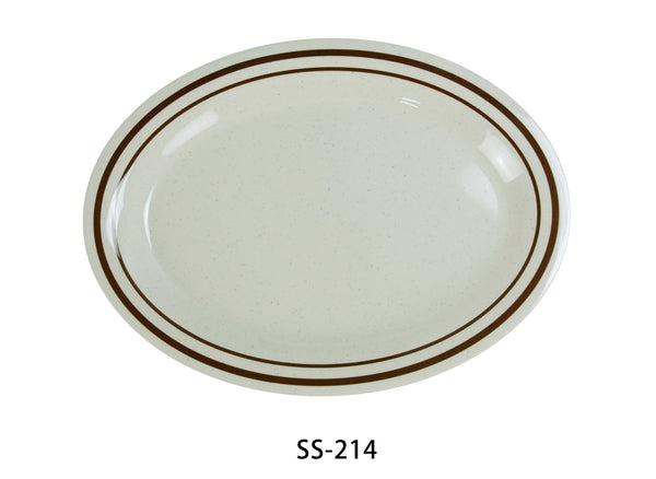 Yanco Sesame Melamine 14" X 10" OVAL PLATTER