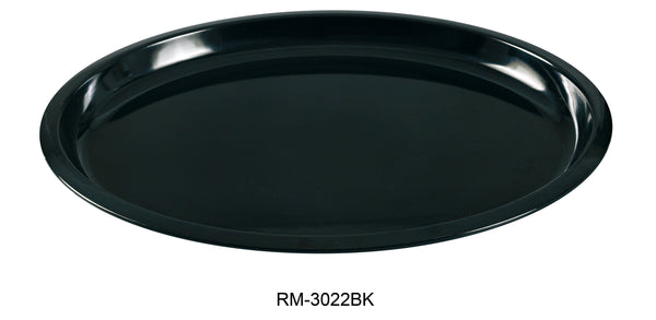 Yanco Rome Melamine 22" X 18" TURKEY PLATTER, 1 1/4" DEEP BLACK