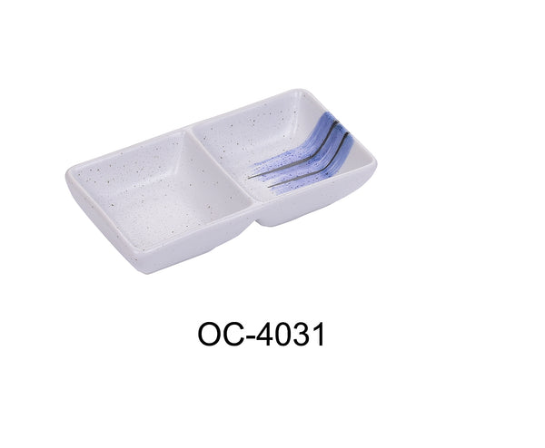 Yanco Ocean Chinaware 5 1/2" X 3" DOUBLE SAUCE DISH 2 OZ EACH