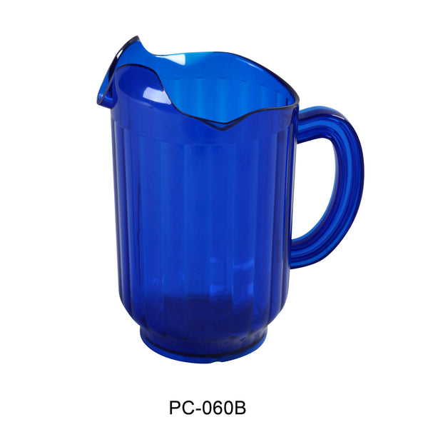 Yanco Pitcher Plastic 3 SPOUT PLASTIC PITCHER BLUE 60 OZ