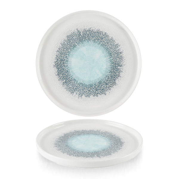 Studio Prints Fusion Aquamarine Chefs' Walled Plate 26cm 10 1/4" H: 2cm Box 6