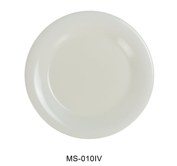 Yanco Milestone Melamine 10 1/2" WIDE RIM ROUND PLATE IVORY