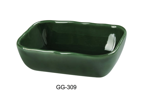 Yanco Green Gem Chinaware 8-1/4" X 5-1/4" X 2" RECTANGULAR BOWL 20 OZ