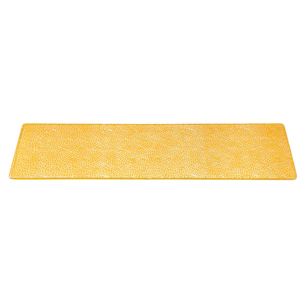 Foglia Mustard Narrow Rectangle Handmade Glass Surface, 1 EA