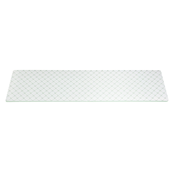 Zenit White Narrow Rectangle Handmade Glass Surface, 1 EA