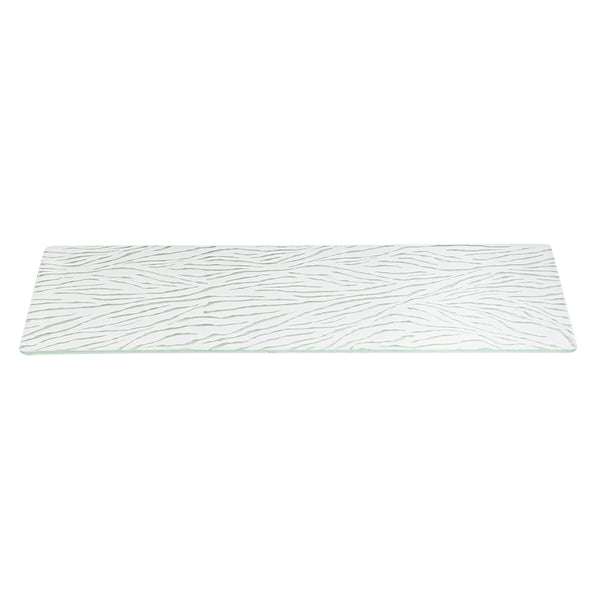 Currente White Narrow Rectangle Handmade Glass Surface, 1 EA