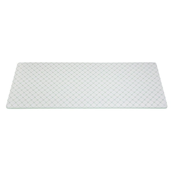 Zenit White Wide Rectangle Handmade Glass Surface, 1 EA