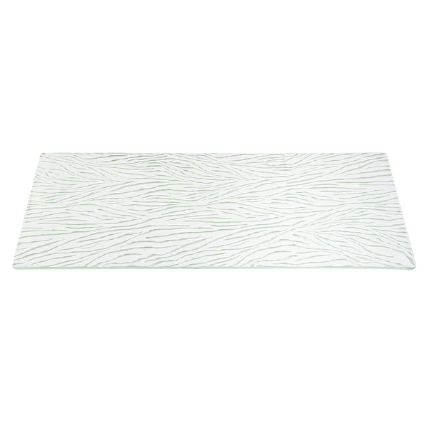 Currente White Wide Rectangle Handmade Glass Surface, 1 EA