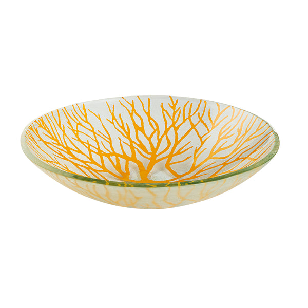 Radici Mustard 11" Round Handmade Glass Bowl, SET of 2