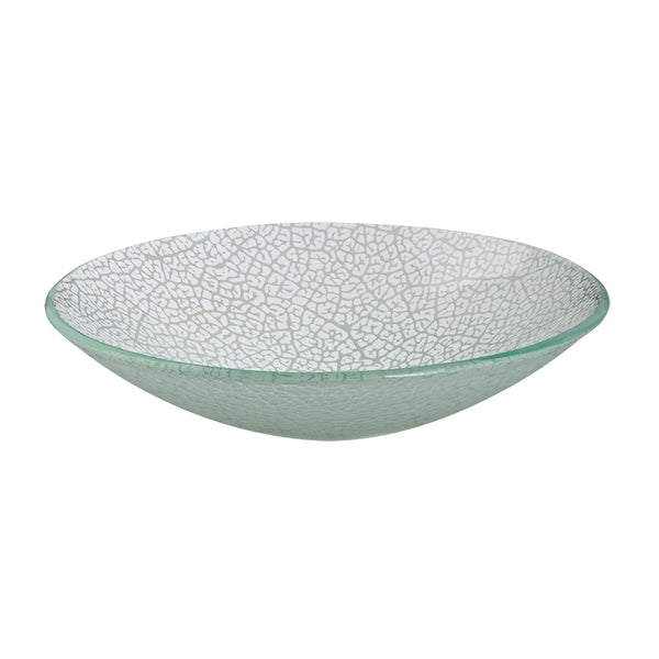 Foglia White 11" Round Handmade Glass Bowl, SET of 2