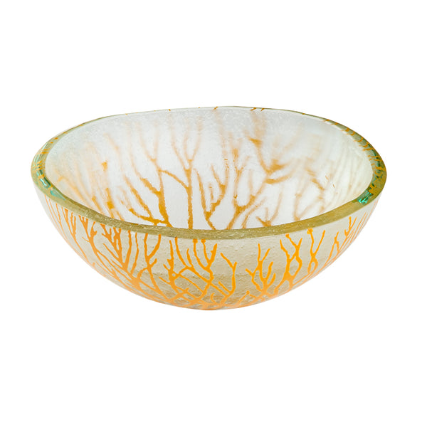 Radici Mustard 8" Round Handmade Glass Bowl, SET of 3