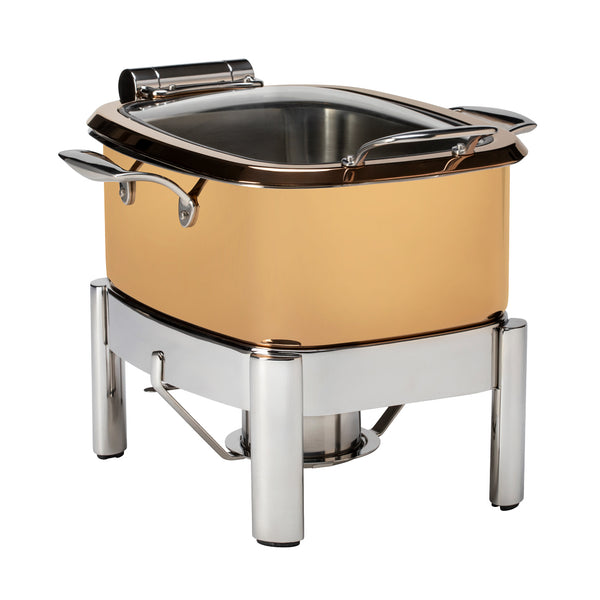 Le Dish Gold Square Chafing Pot 4.2 Qt