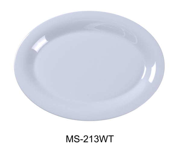 Yanco Milestone Melamine 13 1/2" X 10 1/2" OVAL PLATTER WHITE