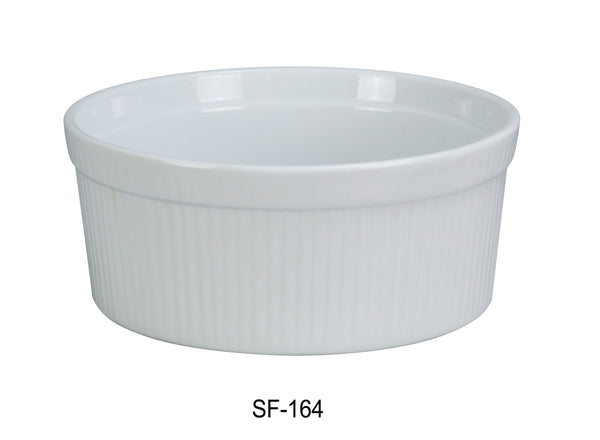 Yanco Accessories Chinaware 8" X 2 3/4"H SOUFFLE BOWL FLUTED 64 OZ